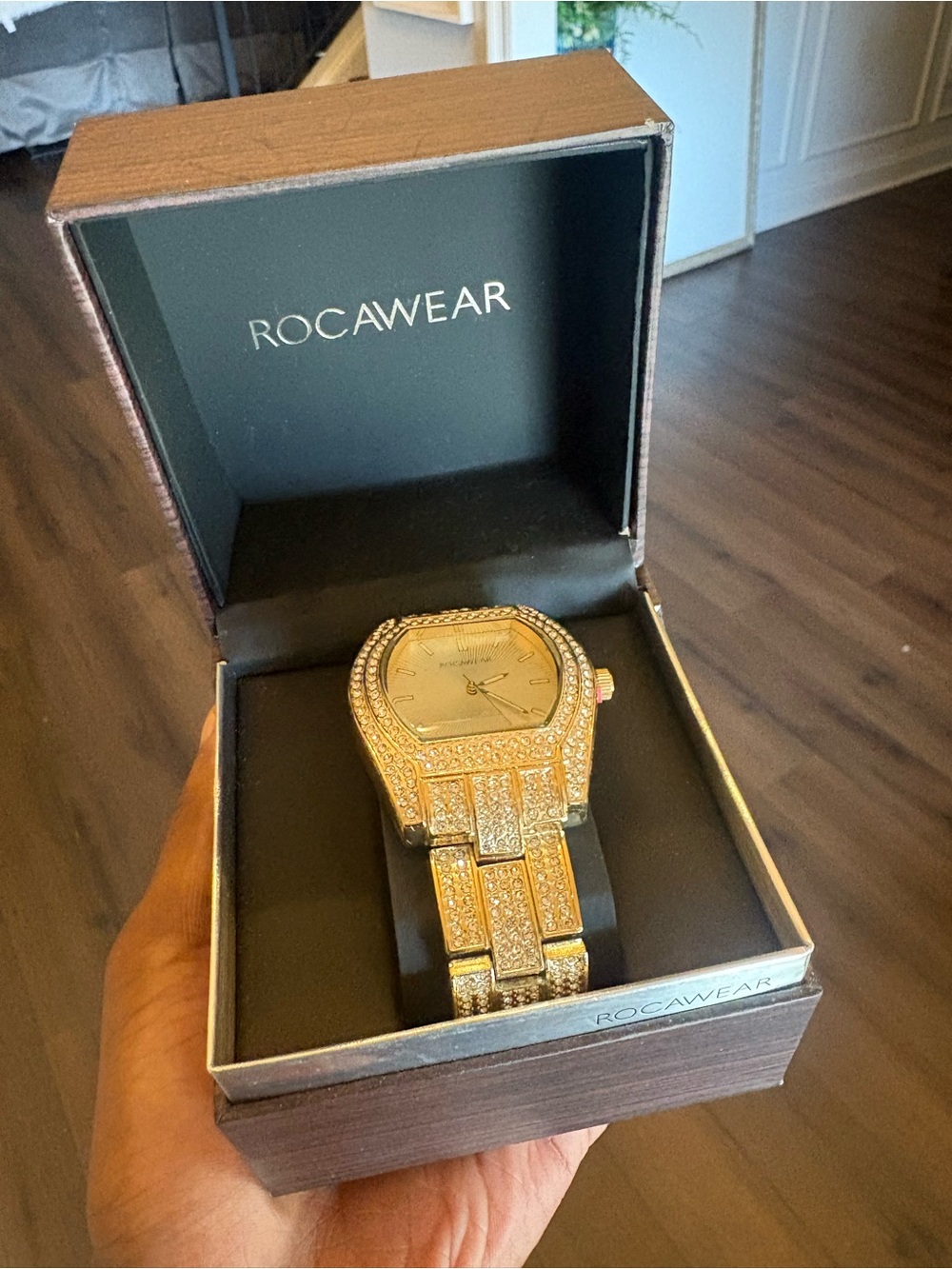 Rocawear Gold Crystal Pavé Bracelet Watch